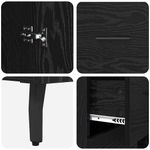 Casa si Gradina - Mobilier - Comode si corpuri - Comode - Bufet Stejar Negru 69,5 x 34 x 90 cm Lemn Ingineresc si Fier - Infinity.ro