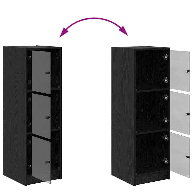 Casa si Gradina - Mobilier - Comode si corpuri - Comode - Bufet Stejar Negru 35 x 37 x 109 cm Lemn compozit - Infinity.ro