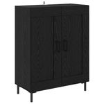 Casa si Gradina - Mobilier - Comode si corpuri - Comode - Bufet Stejar Negru 69,5 x 34 x 90 cm Lemn Ingineresc si Fier - Infinity.ro