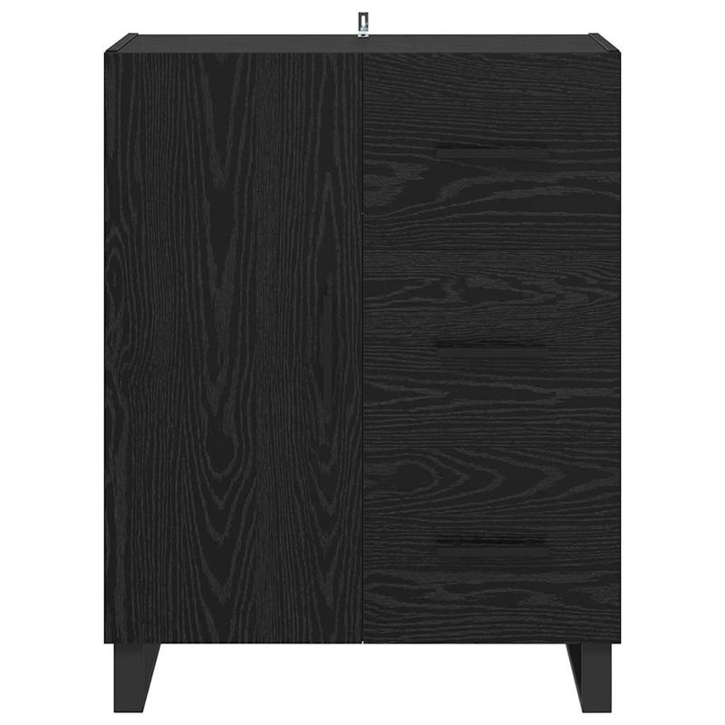 Casa si Gradina - Mobilier - Comode si corpuri - Comode - Bufet Stejar Negru 69,5 x 34 x 90 cm Lemn Ingineresc si Fier - Infinity.ro