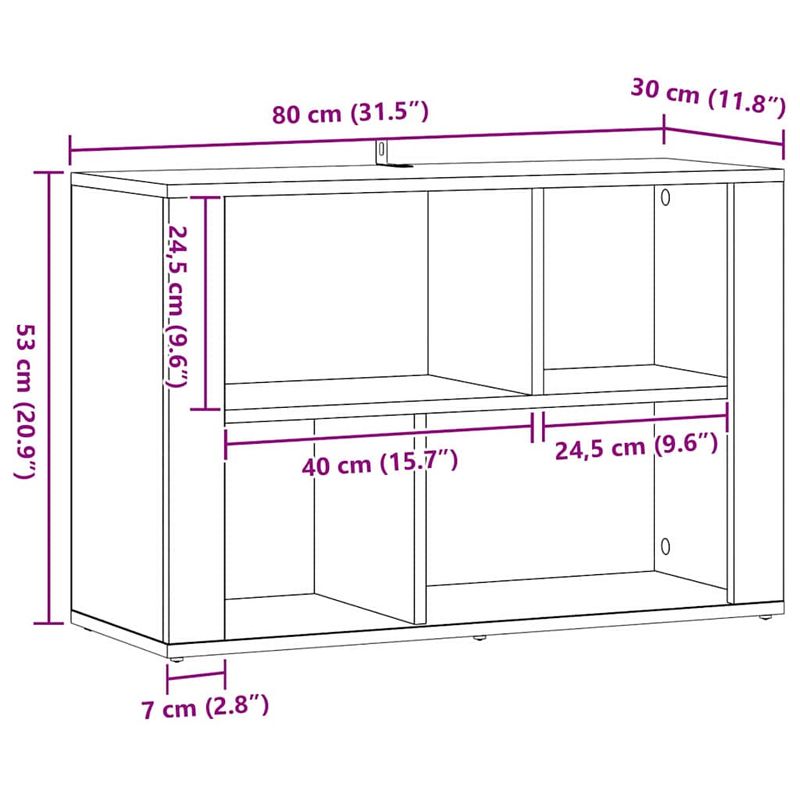 Casa si Gradina - Mobilier - Comode si corpuri - Comode - Bufet Stejar Negru 80 x 30 x 53 cm Lemn compozit - Infinity.ro