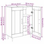 Casa si Gradina - Mobilier - Comode si corpuri - Comode - Bufet Stejar Negru 69,5 x 34 x 90 cm Lemn Ingineresc si Fier - Infinity.ro