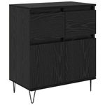 Casa si Gradina - Mobilier - Comode si corpuri - Comode - Bufet Stejar Negru 60 x 35 x 70 cm Lemn Ingineresc si Fier - Infinity.ro