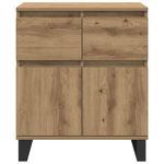 Casa si Gradina - Mobilier - Comode si corpuri - Comode - Bufet Stejar Artizanal 60 x 35 x 70 cm Lemn Ingineresc si Fier - Infinity.ro