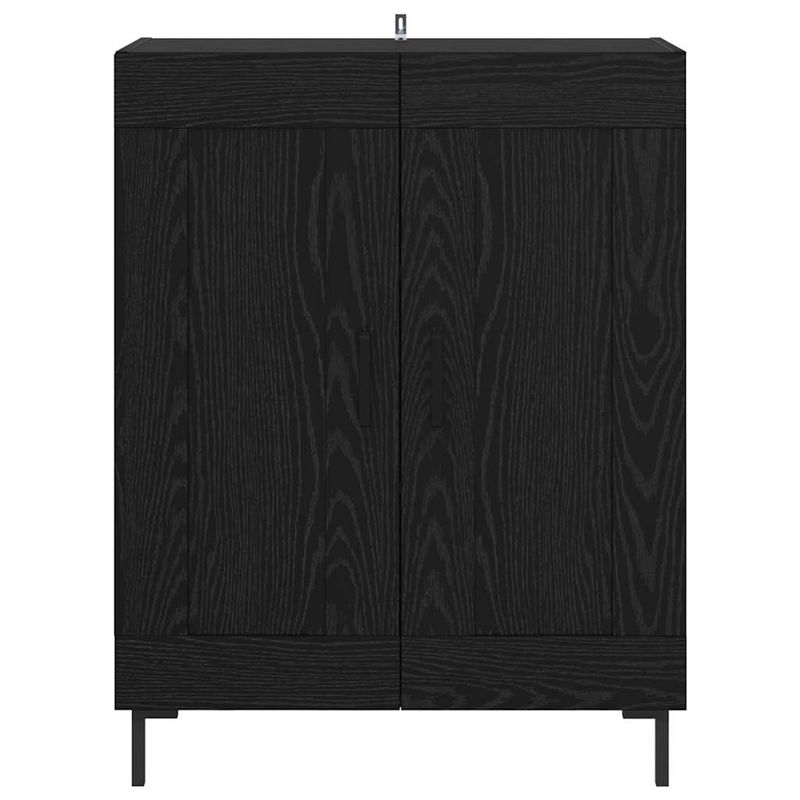 Casa si Gradina - Mobilier - Comode si corpuri - Comode - Bufet Stejar Negru 69,5 x 34 x 90 cm Lemn Ingineresc si Fier - Infinity.ro
