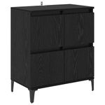 Casa si Gradina - Mobilier - Comode si corpuri - Comode - Bufet Stejar Negru 60 x 35 x 70 cm Lemn Ingineresc si Fier - Infinity.ro