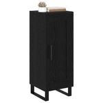 Casa si Gradina - Mobilier - Comode si corpuri - Comode - Bufet Stejar Negru 34,5 x 34 x 90 cm Lemn Ingineresc si Fier - Infinity.ro
