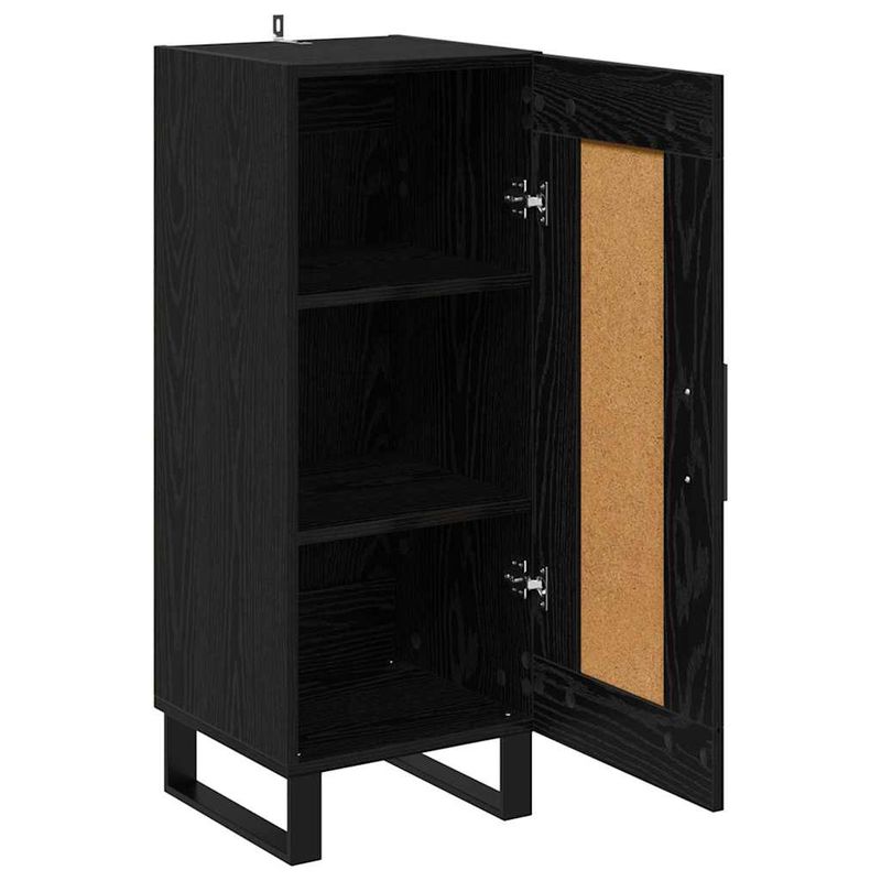 Casa si Gradina - Mobilier - Comode si corpuri - Comode - Bufet Stejar Negru 34,5 x 34 x 90 cm Lemn Ingineresc si Fier - Infinity.ro