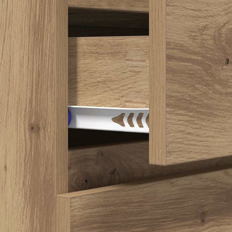 Casa si Gradina - Mobilier - Comode si corpuri - Comode - Bufet Stejar Artizanal 60 x 35 x 70 cm Lemn Ingineresc si Fier - Infinity.ro