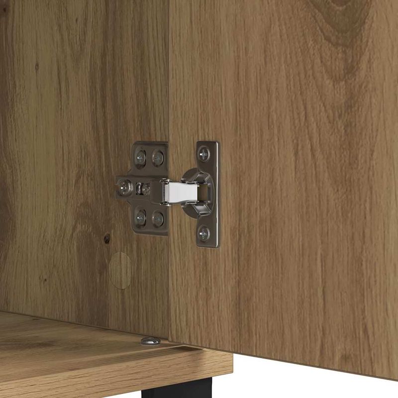 Casa si Gradina - Mobilier - Comode si corpuri - Comode - Bufet Stejar Artizanal 60 x 35 x 70 cm Lemn Ingineresc si Fier - Infinity.ro