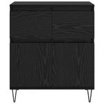 Casa si Gradina - Mobilier - Comode si corpuri - Comode - Bufet Stejar Negru 60 x 35 x 70 cm Lemn Ingineresc si Fier - Infinity.ro
