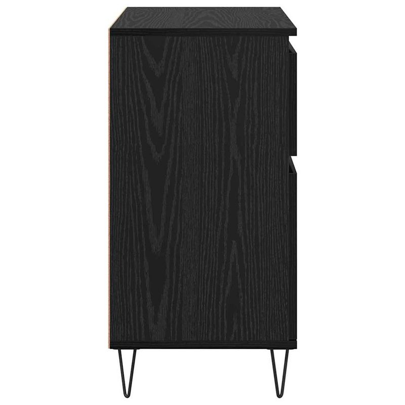 Casa si Gradina - Mobilier - Comode si corpuri - Comode - Bufet Stejar Negru 60 x 35 x 70 cm Lemn Ingineresc si Fier - Infinity.ro