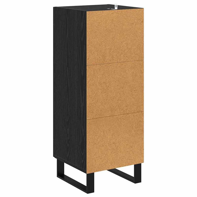 Casa si Gradina - Mobilier - Comode si corpuri - Comode - Bufet Stejar Negru 34,5 x 34 x 90 cm Lemn Ingineresc si Fier - Infinity.ro