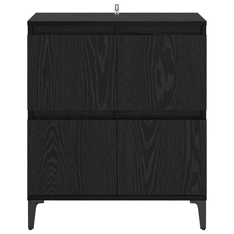 Casa si Gradina - Mobilier - Comode si corpuri - Comode - Bufet Stejar Negru 60 x 35 x 70 cm Lemn Ingineresc si Fier - Infinity.ro