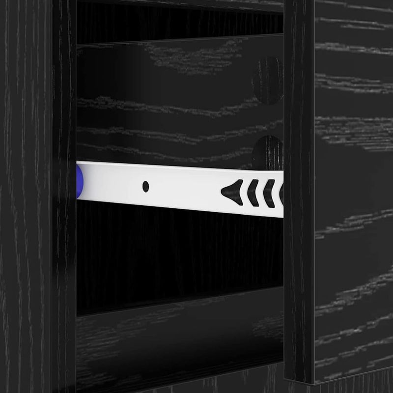 Casa si Gradina - Mobilier - Comode si corpuri - Comode - Bufet Stejar Negru 60 x 35 x 70 cm Lemn Ingineresc si Fier - Infinity.ro