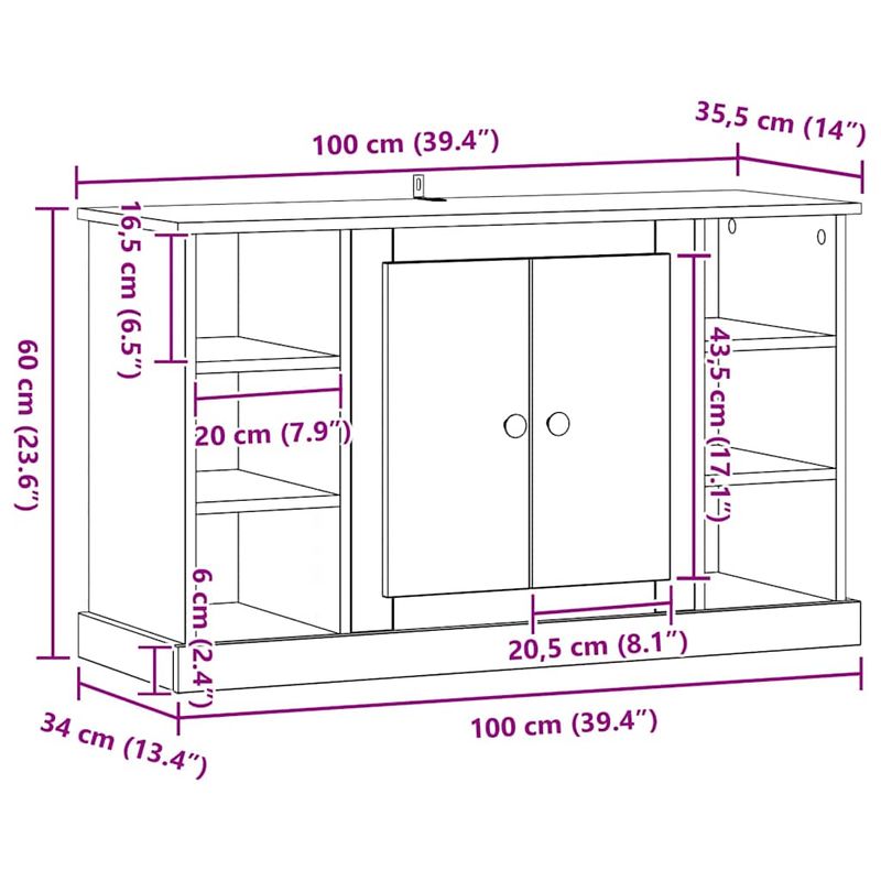 Casa si Gradina - Mobilier - Comode si corpuri - Comode - Bufet Stejar Negru 100 x 35,5 x 60 cm Lemn compozit - Infinity.ro