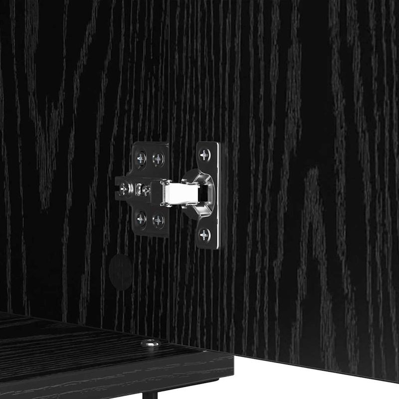 Casa si Gradina - Mobilier - Comode si corpuri - Comode - Bufet Stejar Negru 60 x 35 x 70 cm Lemn Ingineresc si Fier - Infinity.ro