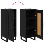 Casa si Gradina - Mobilier - Comode si corpuri - Comode - Bufet Stejar Negru 34,5 x 34 x 90 cm Lemn Ingineresc si Fier - Infinity.ro