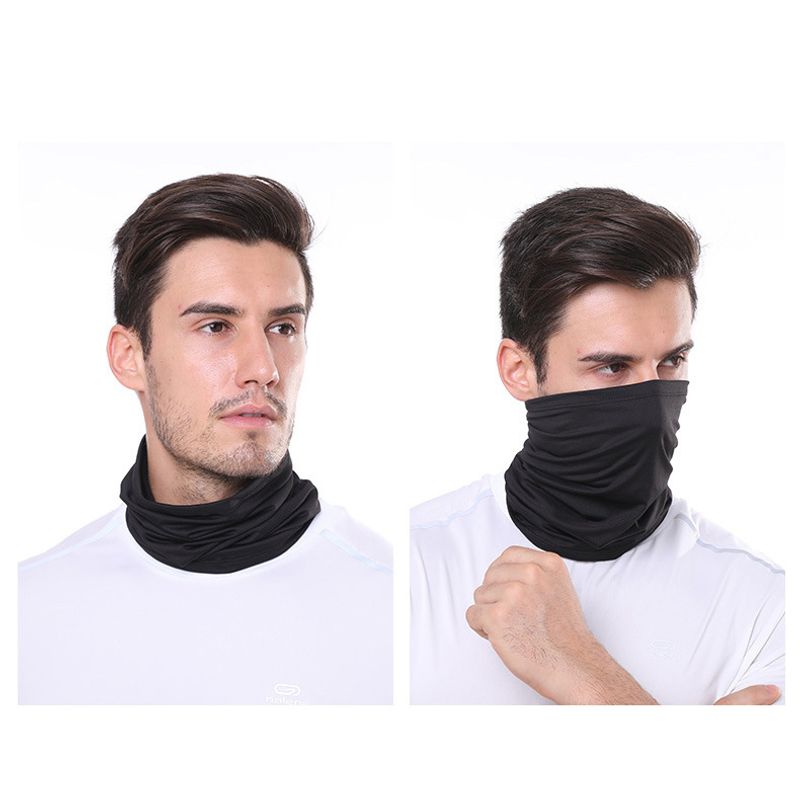 Auto si Moto - Moto - Accesorii moto si consumabile - Bandana multifunctionala unisex, FIXATO, Protectie UV, Material elastic, respirabil, Marime universala, Negru - Infinity.ro