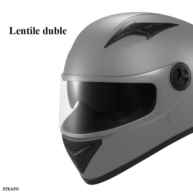 Auto si Moto - Moto - Echipamente protectie moto - Casti moto - Casca Moto/Scuter FIXATO Ultra,Viziera Dubla, Ventilatie buna si permeabilitate la aer, Esarfa de iarna detasabila, Gri - Infinity.ro