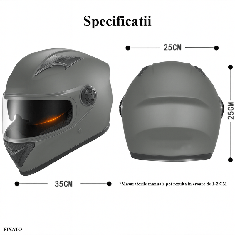 Auto si Moto - Moto - Echipamente protectie moto - Casti moto - Casca Moto/Scuter FIXATO Ultra,Viziera Dubla, Ventilatie buna si permeabilitate la aer, Esarfa de iarna detasabila, Alba - Infinity.ro