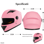 Auto si Moto - Moto - Echipamente protectie moto - Casti moto - Casca Moto/Scuter FIXATO Ultra, Viziera Dubla, Ventilatie buna si permeabilitate la aer, Esarfa de iarna detasabila, Roz - Infinity.ro