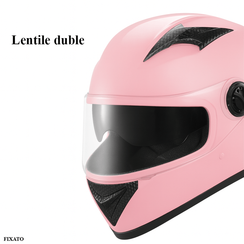 Auto si Moto - Moto - Echipamente protectie moto - Casti moto - Casca Moto/Scuter FIXATO Ultra, Viziera Dubla, Ventilatie buna si permeabilitate la aer, Esarfa de iarna detasabila, Roz - Infinity.ro
