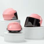 Auto si Moto - Moto - Echipamente protectie moto - Casti moto - Casca scuter/bicicleta electrica Unisex cu vizor, marime universala 56-62 cm, Roz - Infinity.ro