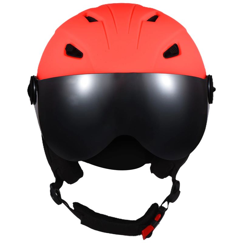 Sport si Outdoor - Echipament Sportiv - Accesorii echipament sportiv - Casti de protectie - Casca Ski/Snowboard, Cu Viziera dubla anti-ceata si anti-UV, Dimensiune reglabila, Circumferinta 58-62, Portocaliu - Infinity.ro