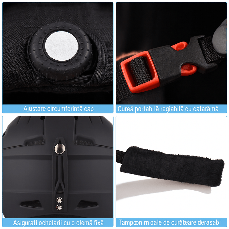 Sport si Outdoor - Echipament Sportiv - Accesorii echipament sportiv - Casti de protectie - Casca Ski/Snowboard, Cu Viziera dubla anti-ceata si anti-UV, Dimensiune reglabila, Circumferinta 58-62, Portocaliu - Infinity.ro