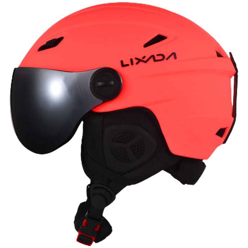 Sport si Outdoor - Echipament Sportiv - Accesorii echipament sportiv - Casti de protectie - Casca Ski/Snowboard, Cu Viziera dubla anti-ceata si anti-UV, Dimensiune reglabila, Circumferinta 58-62, Portocaliu - Infinity.ro