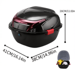 Auto si Moto - Moto - Accesorii moto si consumabile - Cutie portbagaj moto / scuter, 41x38x28 cm, FIXATO, cu cheie si sistem antifurt, Negru - Infinity.ro