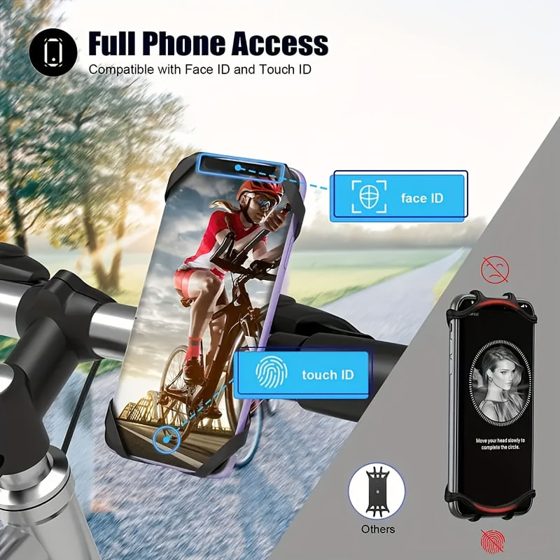Auto si Moto - Moto - Accesorii moto si consumabile - Suport telefon universal pentru bicicleta, FIXATO, rotativ 360°, montaj pe ghidon, silicon, compatibil bicicleta - Infinity.ro
