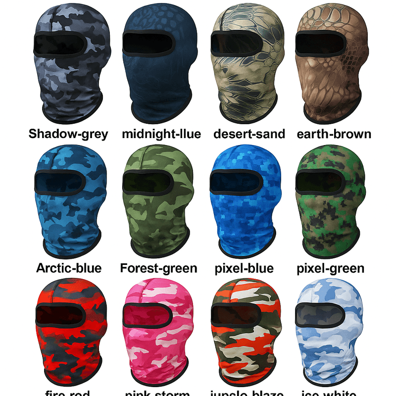 Auto si Moto - Moto - Echipamente protectie moto - Casti moto - Cagula Camuflaj FIXATO, Unisex, Protectie UV, Material elastic, respirabil, Marime universala, Forest Green - Infinity.ro