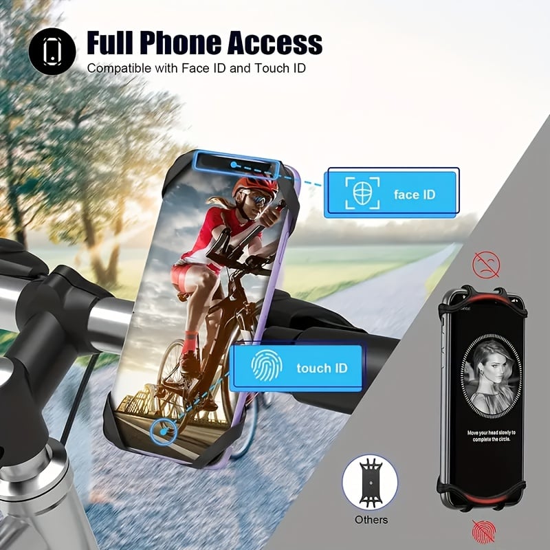 Auto si Moto - Moto - Accesorii moto si consumabile - Suport telefon universal pentru bicicleta, FIXATO, rotativ 360°, montaj pe ghidon, silicon, compatibil bicicleta,scuter - Infinity.ro