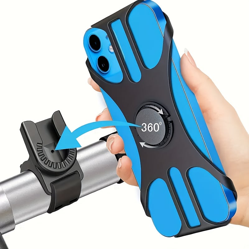 Auto si Moto - Moto - Accesorii moto si consumabile - Suport telefon universal pentru bicicleta, FIXATO, rotativ 360°, montaj pe ghidon, silicon, compatibil bicicleta,scuter - Infinity.ro