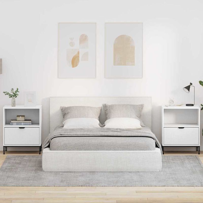 Casa si Gradina - Mobilier - Comode si corpuri - Noptiere - Noptiere 2 pcs Alb 49 x 36 x 61 cm Lemn compozit - Infinity.ro