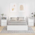 Casa si Gradina - Mobilier - Comode si corpuri - Noptiere - Noptiere cu sertar 2 pcs Alb lucios 40 x 30 x 467 cm - Infinity.ro