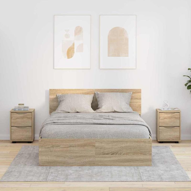 Casa si Gradina - Mobilier - Comode si corpuri - Noptiere - Noptiere 2 pcs Stejar Sonoma 30,5 x 30 x 43 cm - Infinity.ro