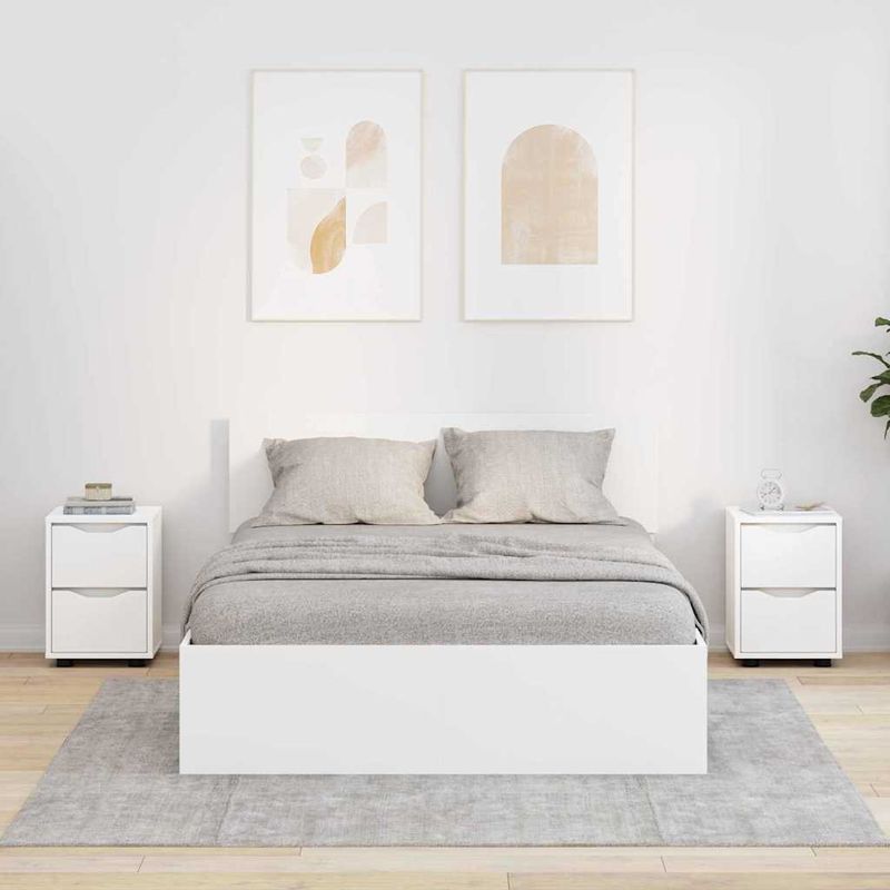 Casa si Gradina - Mobilier - Comode si corpuri - Noptiere - Noptiere 2 pcs Alb 30,5 x 30 x 43 cm Lemn compozit - Infinity.ro