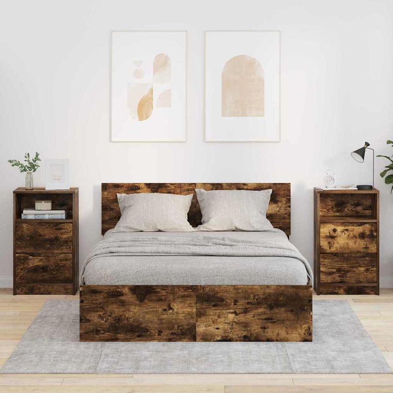 Casa si Gradina - Mobilier - Comode si corpuri - Noptiere - Noptiere 2 pcs Stejar fumuriu 40 x 30 x 467 cm - Infinity.ro