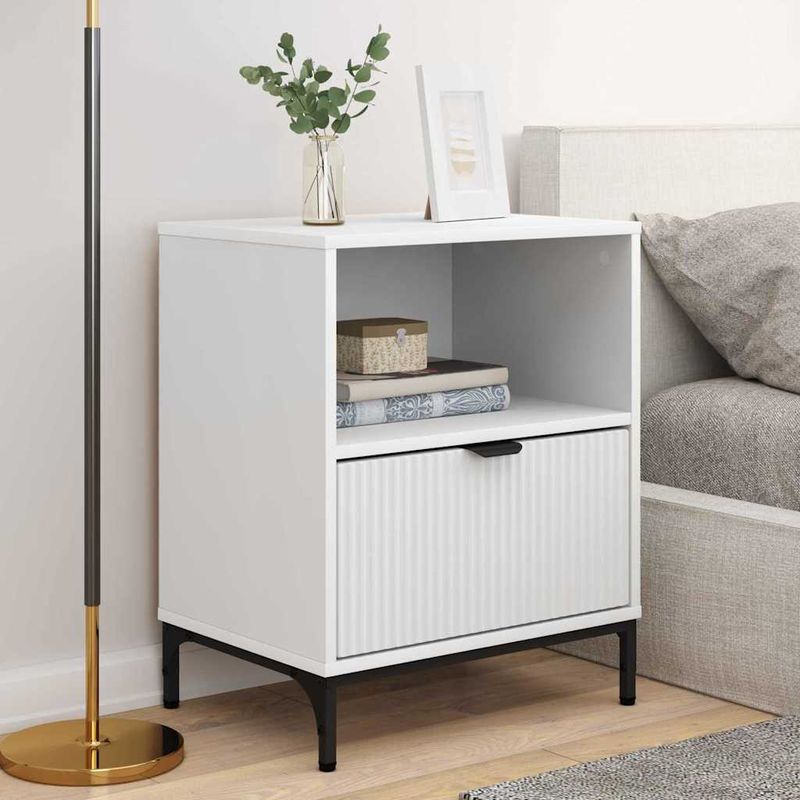 Casa si Gradina - Mobilier - Comode si corpuri - Noptiere - Noptiere 2 pcs Alb 49 x 36 x 61 cm Lemn compozit - Infinity.ro