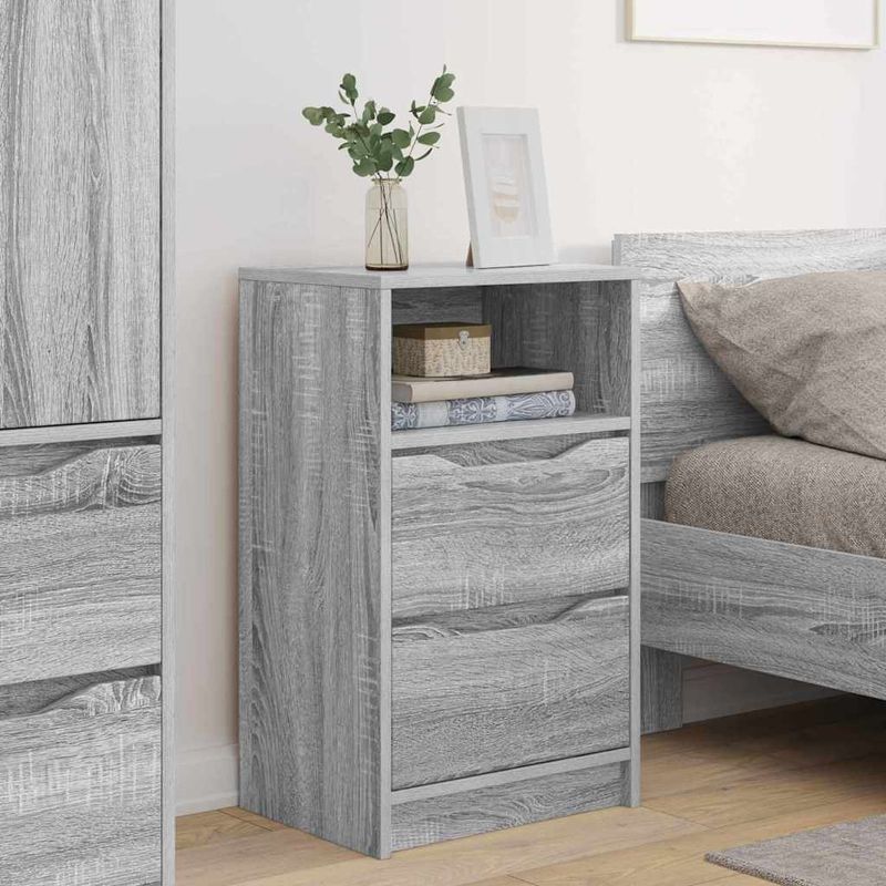 Casa si Gradina - Mobilier - Comode si corpuri - Noptiere - Noptiere cu sertar 2 pcs Gri Sonoma 40 x 30 x 467 cm - Infinity.ro