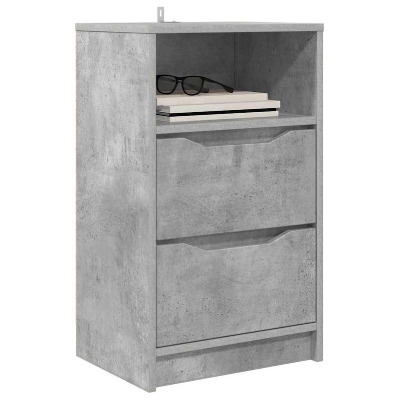 Casa si Gradina - Mobilier - Comode si corpuri - Noptiere - Noptiere cu sertar 2 pcs Gri din beton 40 x 30 x 467 cm - Infinity.ro