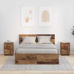 Casa si Gradina - Mobilier - Comode si corpuri - Noptiere - Noptiere cu sertar 2 pcs Lemn Vechi 30,5 x 30 x 43 cm - Infinity.ro