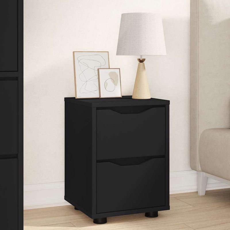 Casa si Gradina - Mobilier - Comode si corpuri - Noptiere - Noptiere 2 pcs Negru 30,5 x 30 x 43 cm Lemn compozit - Infinity.ro