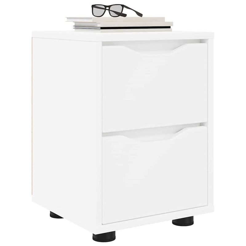 Casa si Gradina - Mobilier - Comode si corpuri - Noptiere - Noptiere 2 pcs Alb 30,5 x 30 x 43 cm Lemn compozit - Infinity.ro
