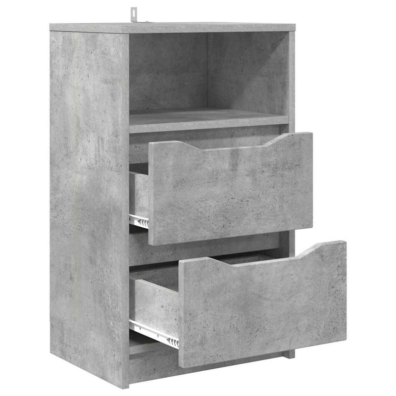 Casa si Gradina - Mobilier - Comode si corpuri - Noptiere - Noptiere cu sertar 2 pcs Gri din beton 40 x 30 x 467 cm - Infinity.ro