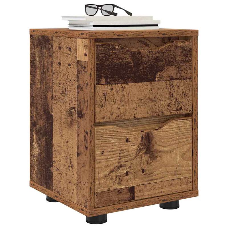 Casa si Gradina - Mobilier - Comode si corpuri - Noptiere - Noptiere cu sertar 2 pcs Lemn Vechi 30,5 x 30 x 43 cm - Infinity.ro