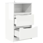 Casa si Gradina - Mobilier - Comode si corpuri - Noptiere - Noptiere cu sertar 2 pcs Alb lucios 40 x 30 x 467 cm - Infinity.ro